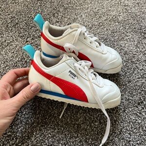 Puma Toddler Red, White, and Blue Sneakers